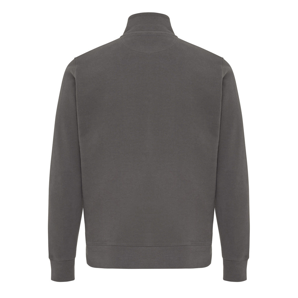 IQONIQ Elgon recycled cotton quarter zip sweater - Anthracite