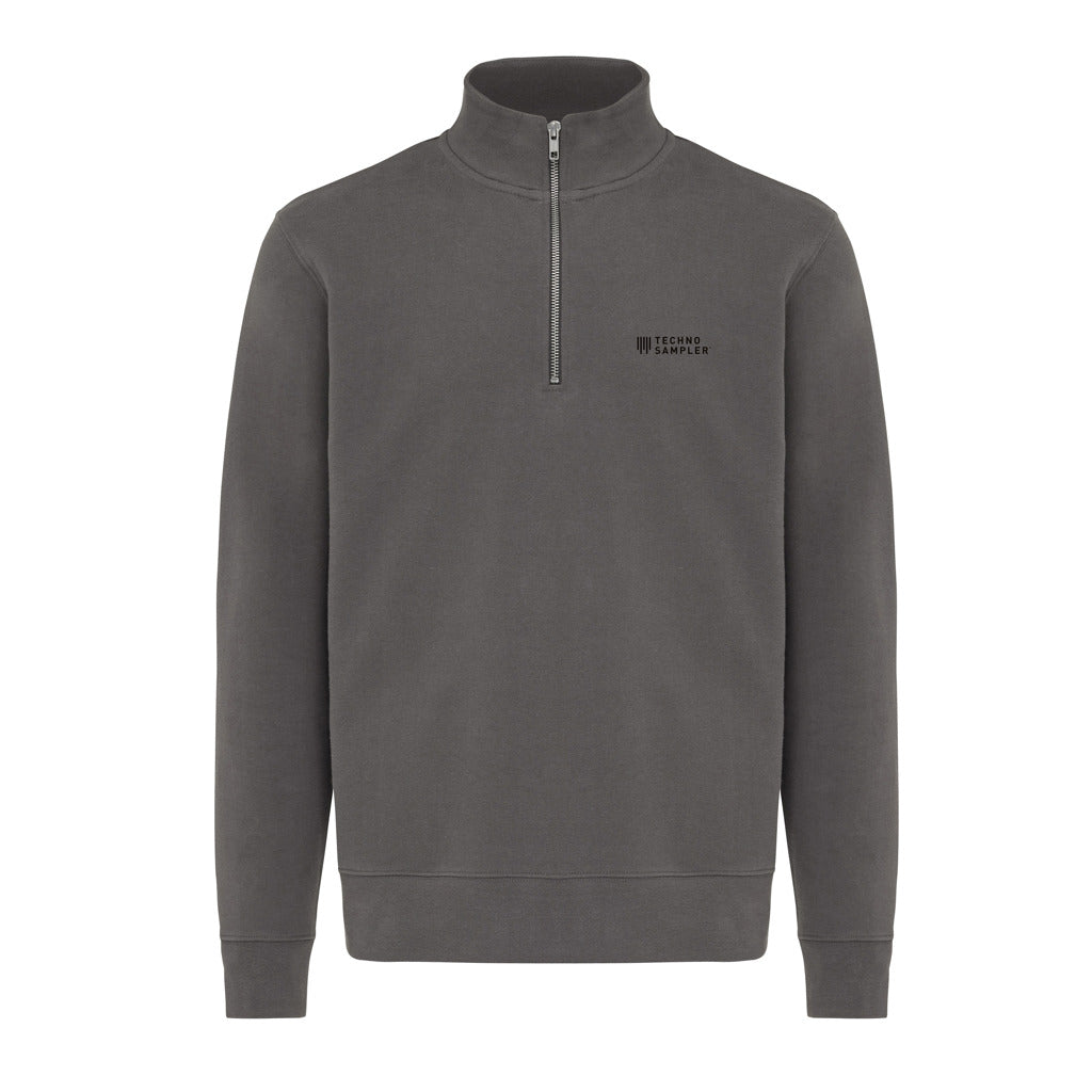 IQONIQ Elgon recycled cotton quarter zip sweater - Anthracite