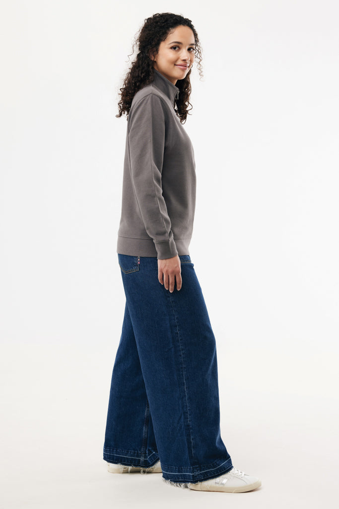 IQONIQ Elgon recycled cotton quarter zip sweater - Anthracite