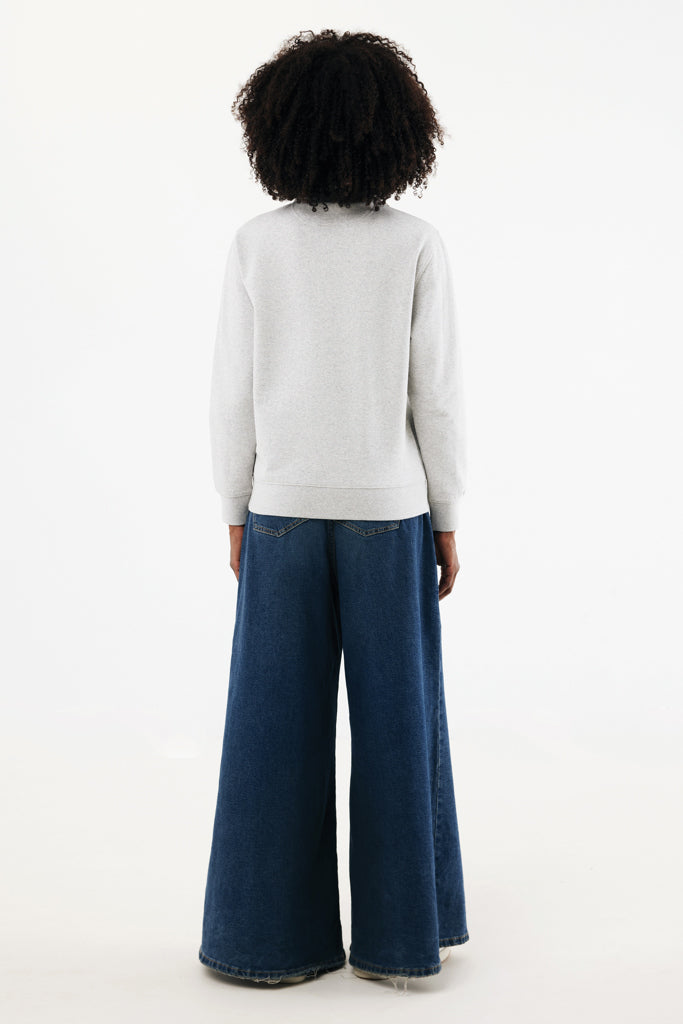 IQONIQ Elgon recycled cotton quarter zip sweater - Light Heather Grey