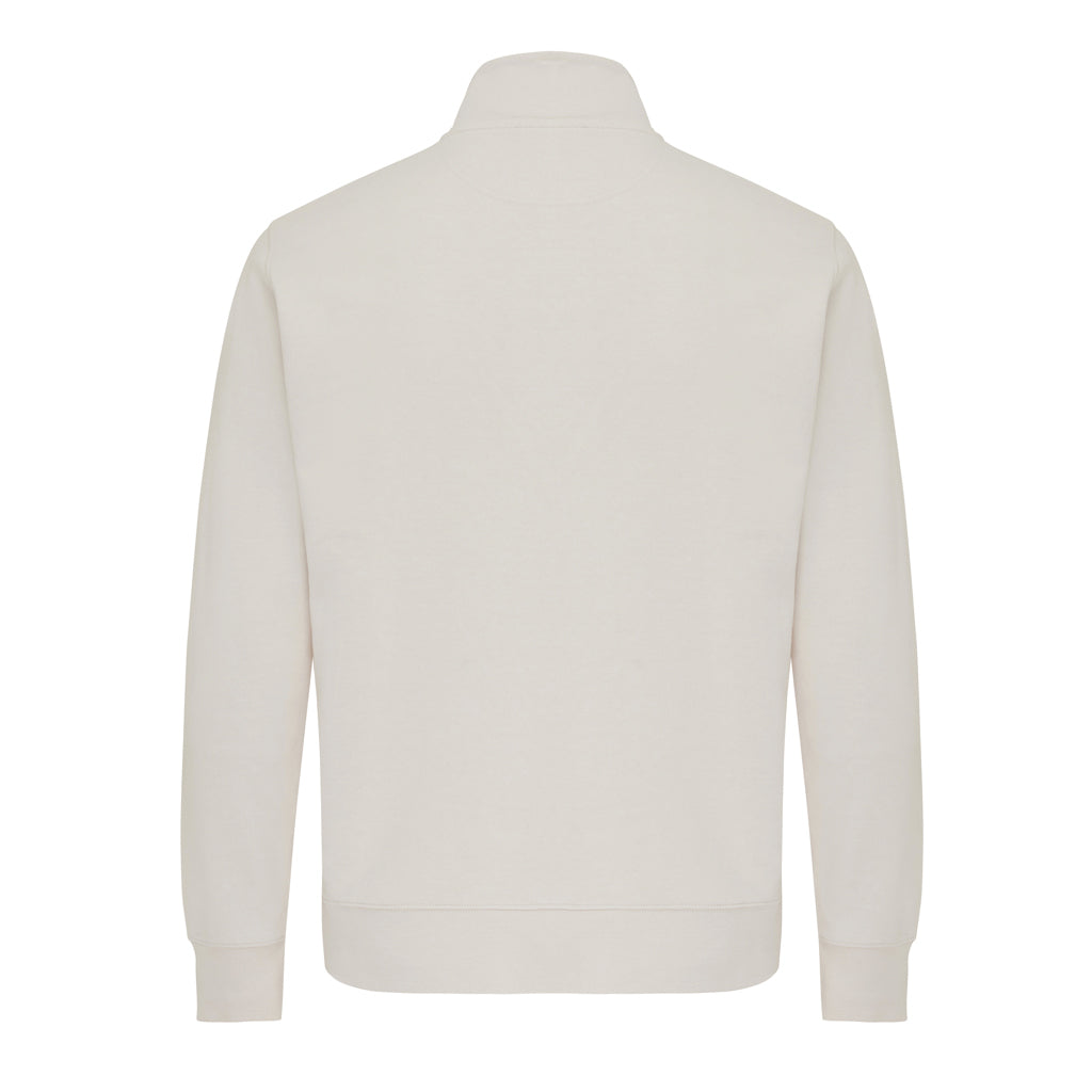 IQONIQ Elgon recycled cotton quarter zip sweater - Ivory White