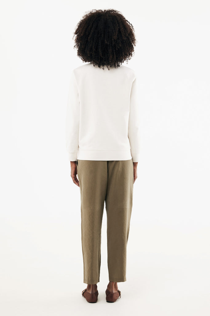 IQONIQ Elgon recycled cotton quarter zip sweater - Ivory White