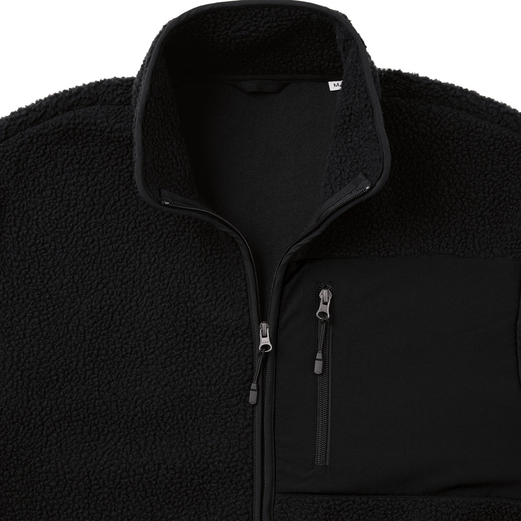 IQONIQ Diran recycled polyester pile fleece jacket - Black