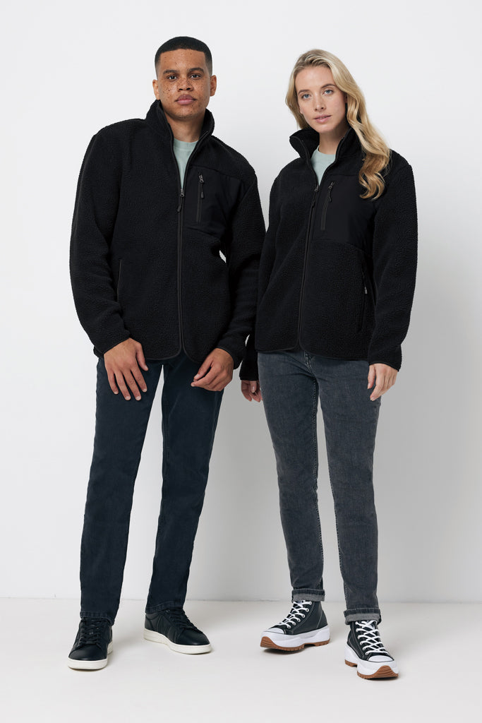 IQONIQ Diran recycled polyester pile fleece jacket - Black