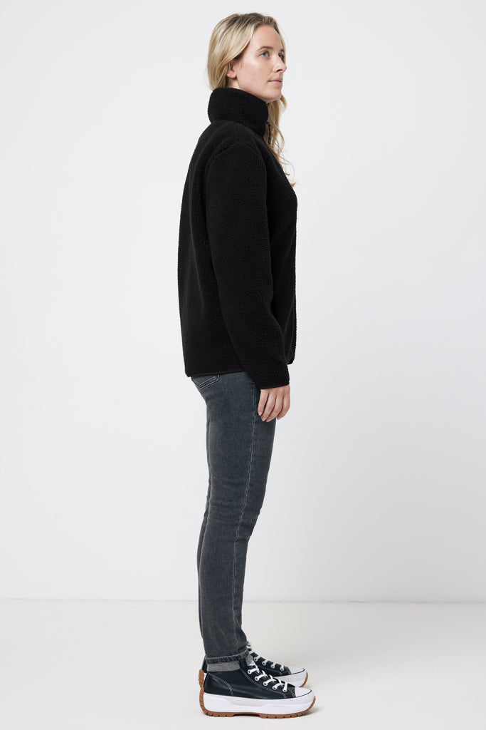 IQONIQ Diran recycled polyester pile fleece jacket - Black