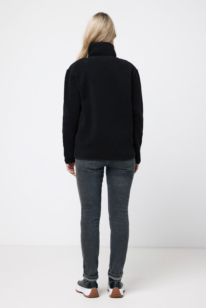 IQONIQ Diran recycled polyester pile fleece jacket - Black