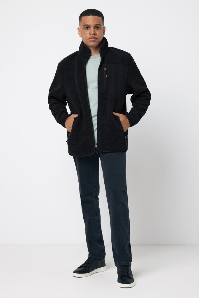 IQONIQ Diran recycled polyester pile fleece jacket - Black