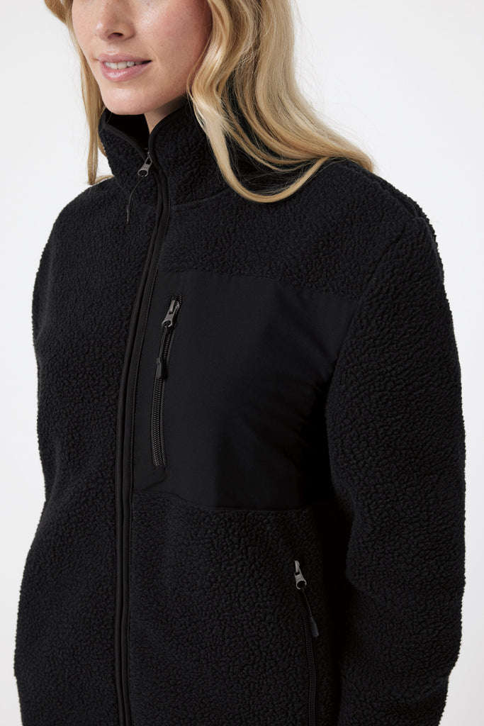 IQONIQ Diran recycled polyester pile fleece jacket - Black