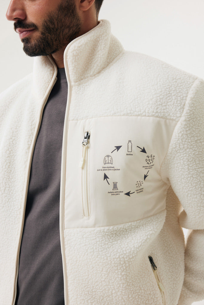 IQONIQ Diran recycled polyester pile fleece jacket - Natural