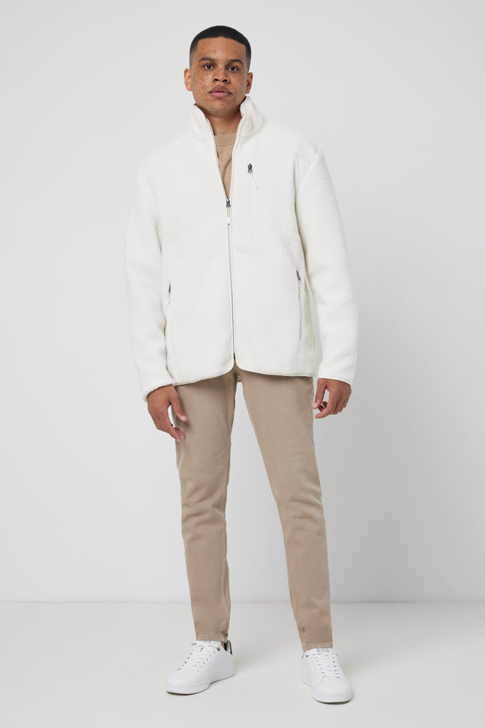 IQONIQ Diran recycled polyester pile fleece jacket - Natural