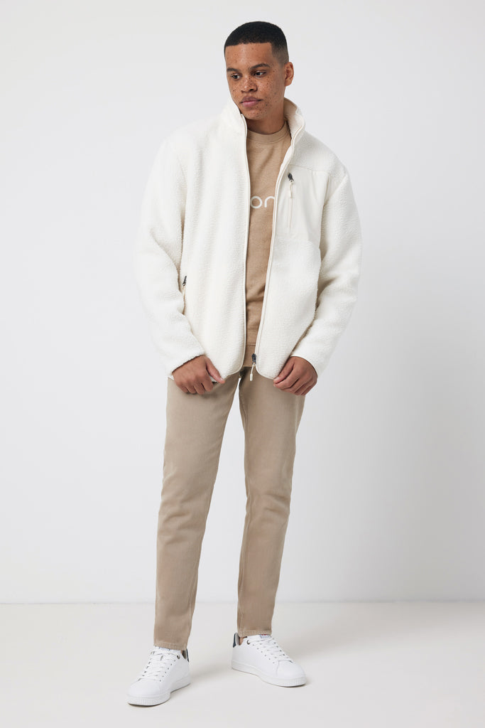IQONIQ Diran recycled polyester pile fleece jacket - Natural