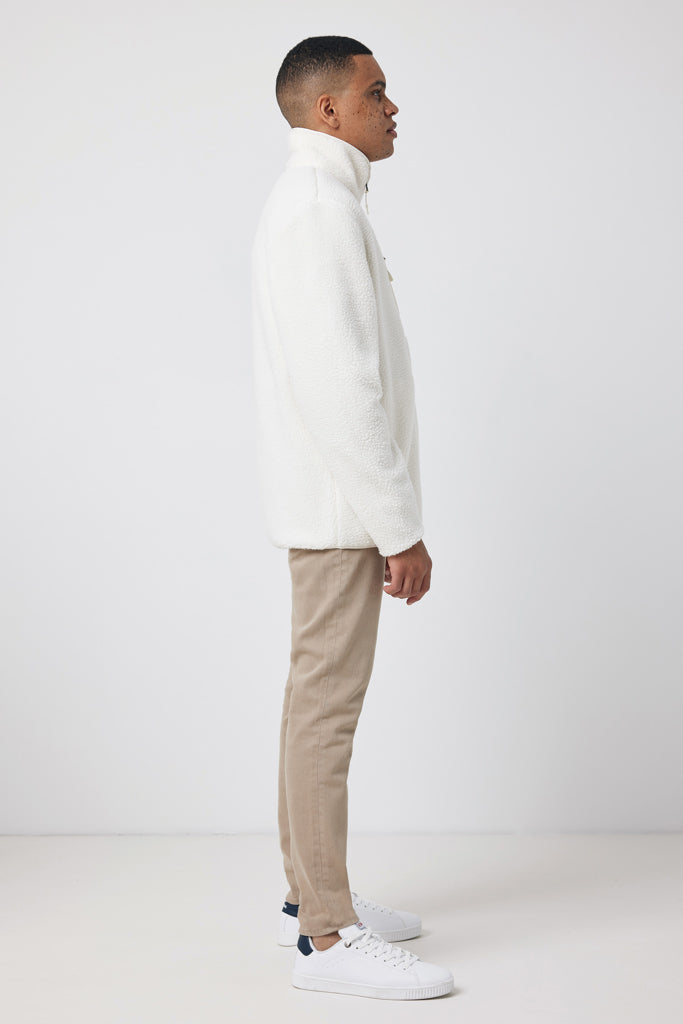 IQONIQ Diran recycled polyester pile fleece jacket - Natural