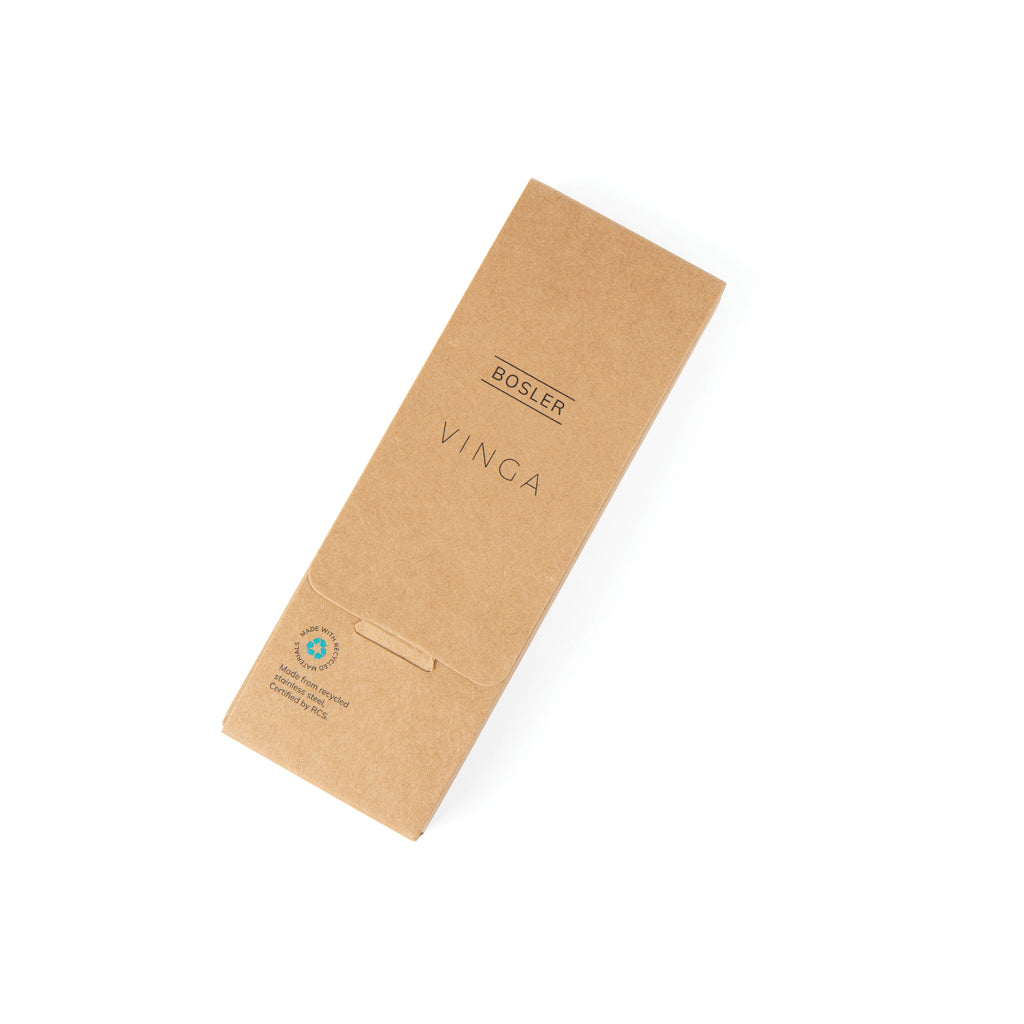 VINGA Bosler RCS recycled SS pen - Brown