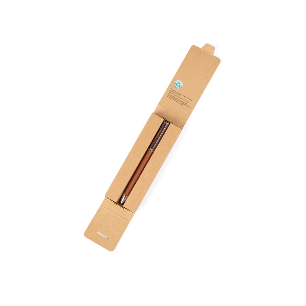 VINGA Timo RCS recycled aluminium pen - Brown