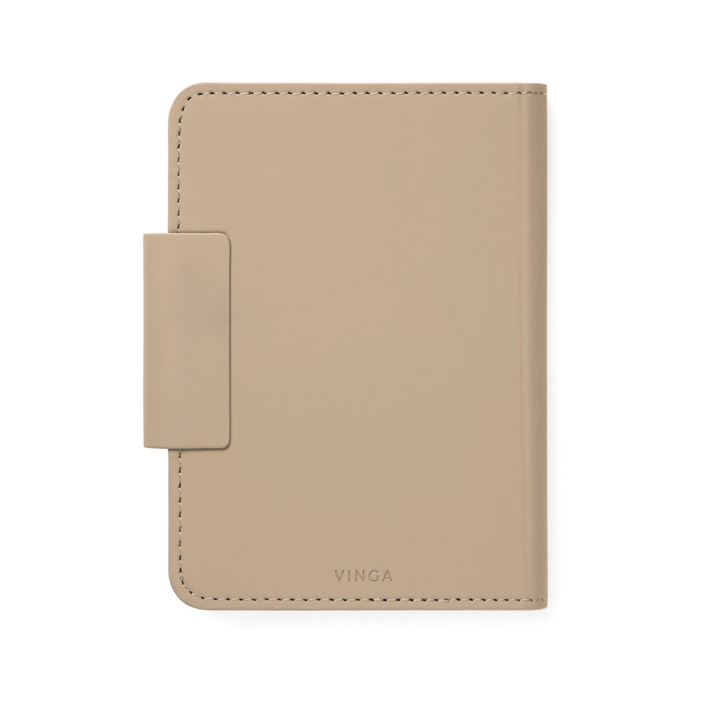 VINGA Baltimore RCS Passport Cover With Finder Dual - Greige