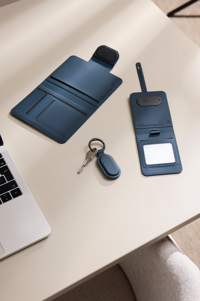VINGA Baltimore RCS Passport Cover With Finder Dual - Navy
