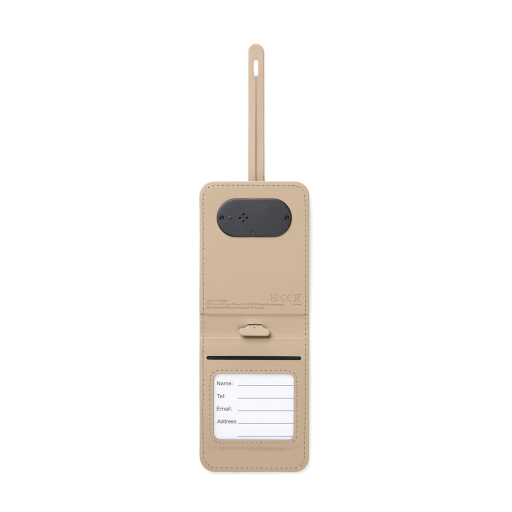 VINGA Baltimore RCS Luggage Tag With Finder Dual - Greige