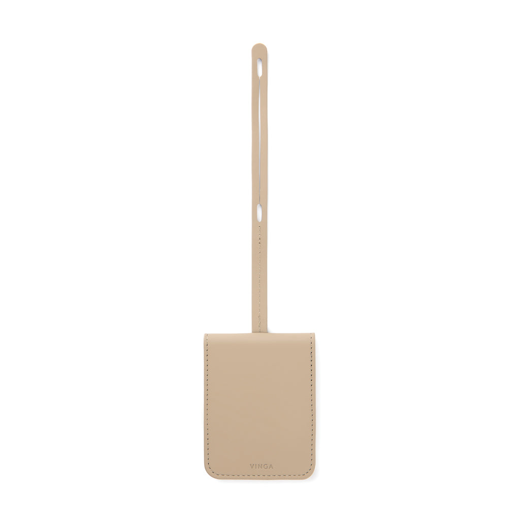 VINGA Baltimore RCS Luggage Tag With Finder Dual - Greige