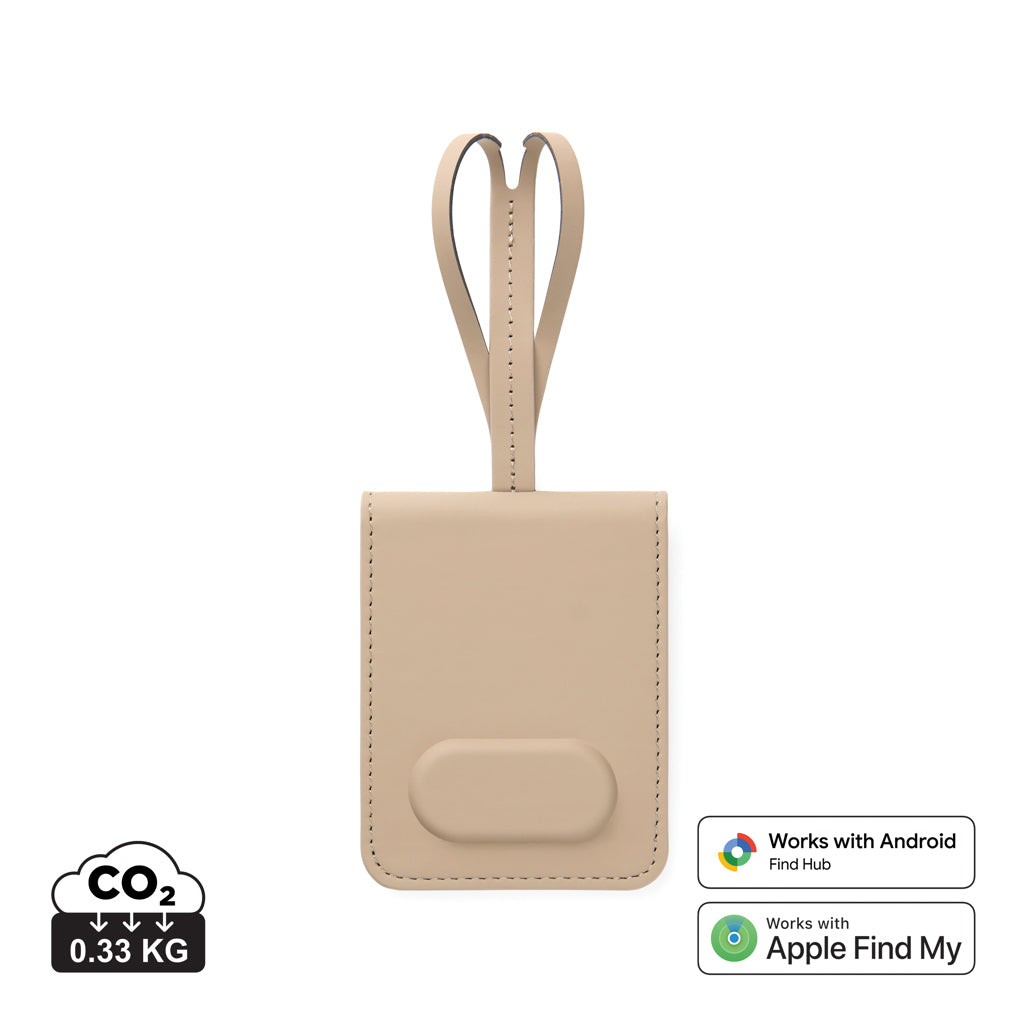 VINGA Baltimore RCS Luggage Tag With Finder Dual - Greige