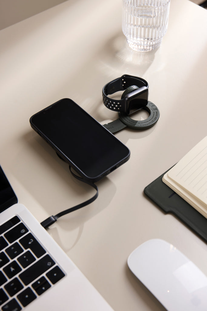 VINGA Baltimore RCS 2-in-1 Wireless 15W Travel Charger - Green