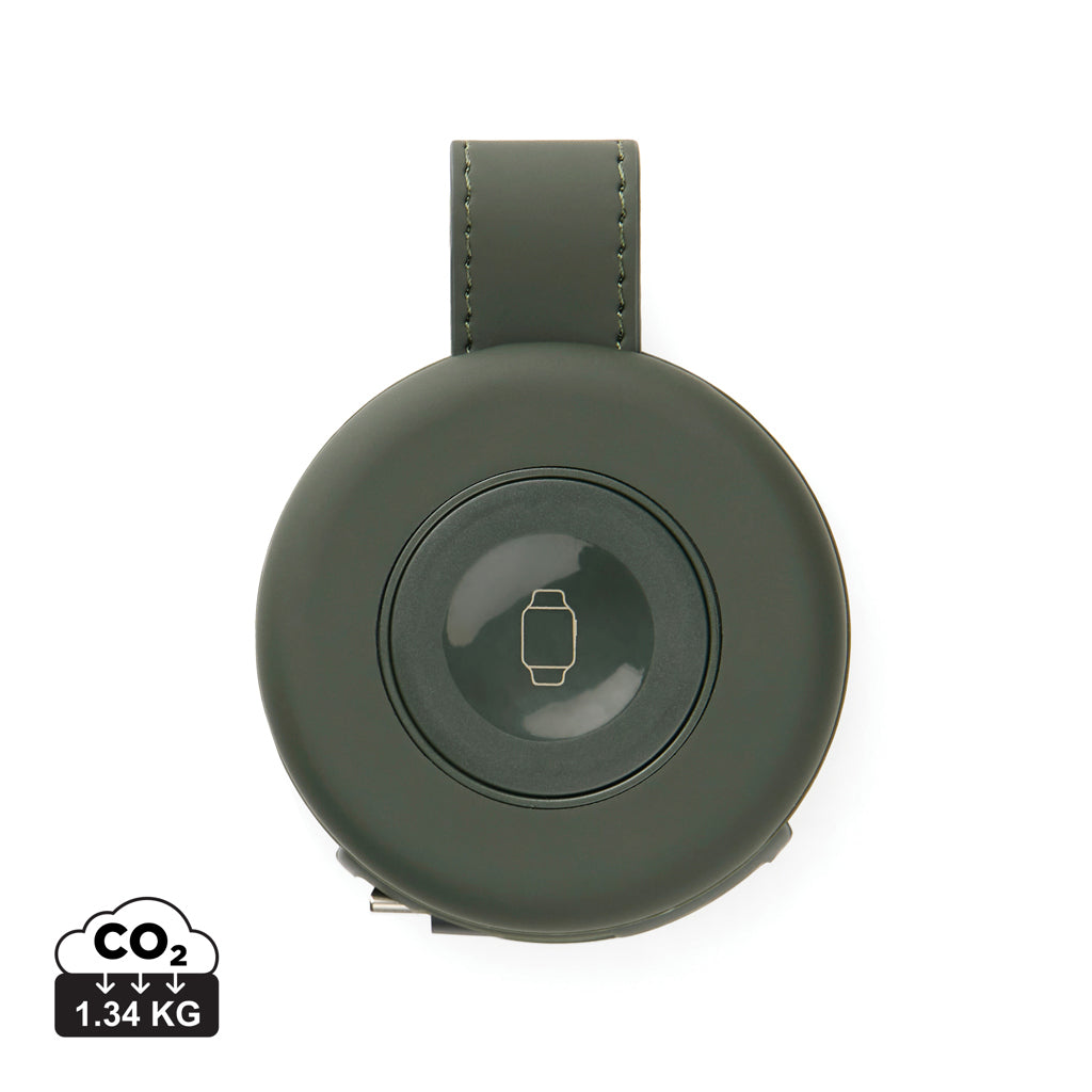 VINGA Baltimore RCS 2-in-1 Wireless 15W Travel Charger - Green