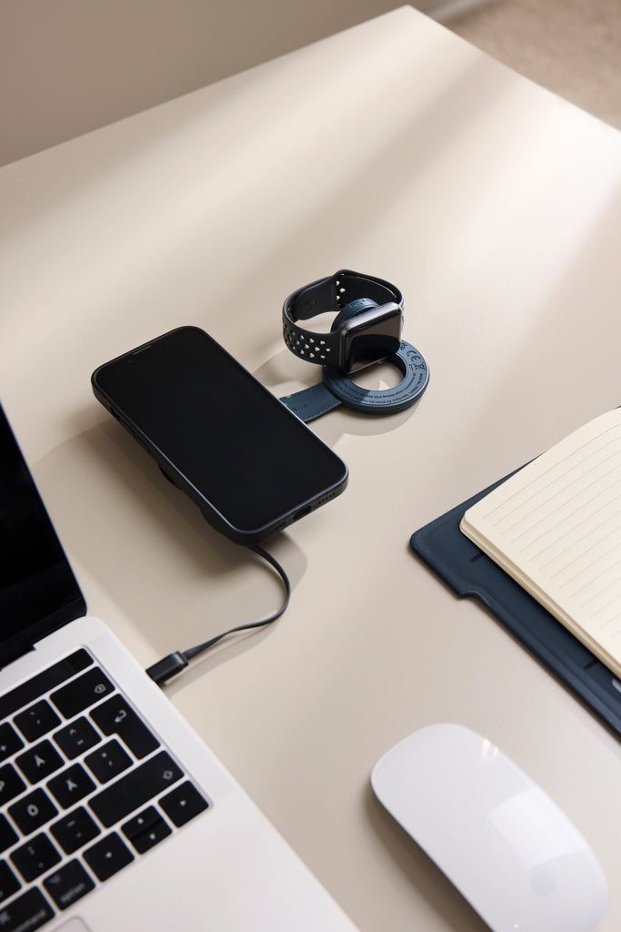 VINGA Baltimore RCS 2-in-1 Wireless 15W Travel Charger - Navy