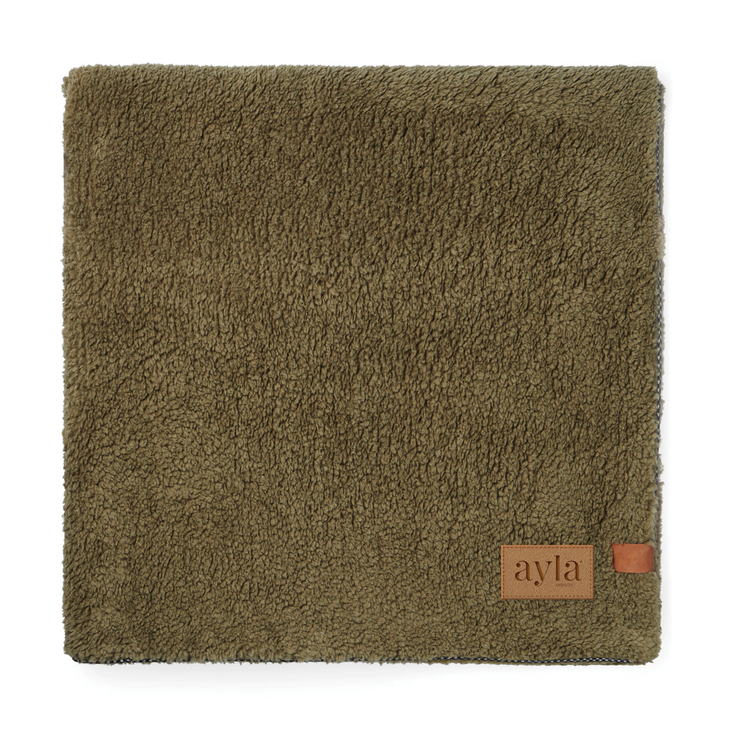 VINGA Maine GRS recycled double pile blanket - Green