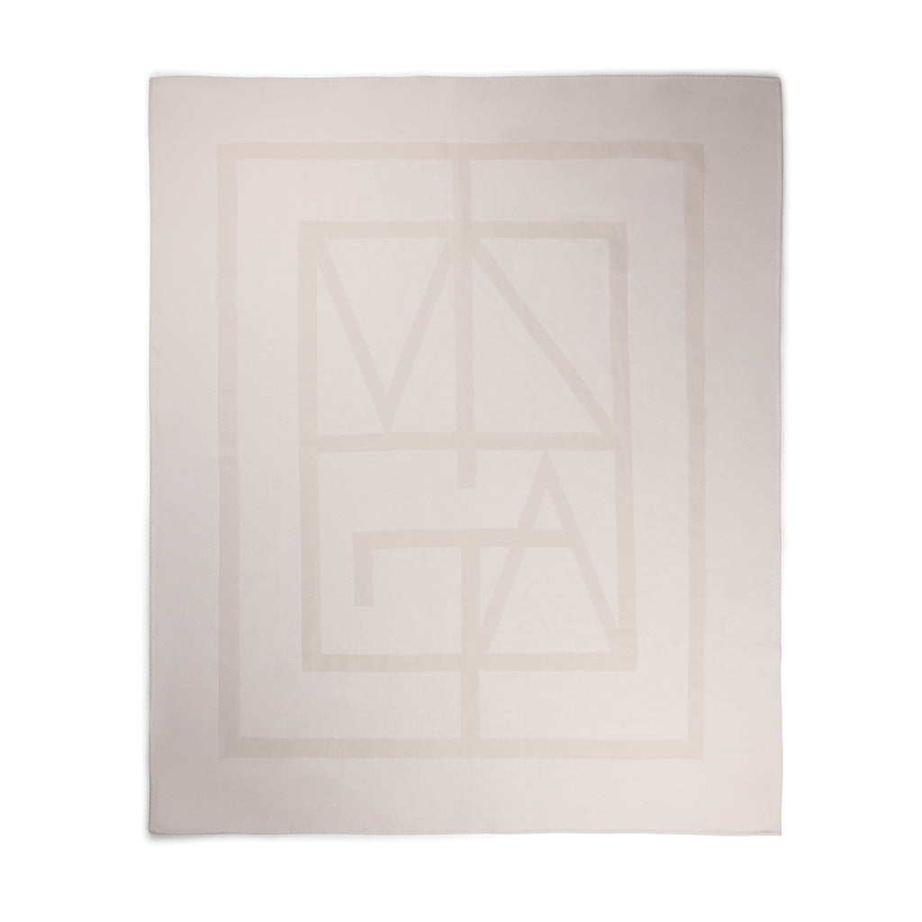 VINGA Monogram GRS blanket - Off White