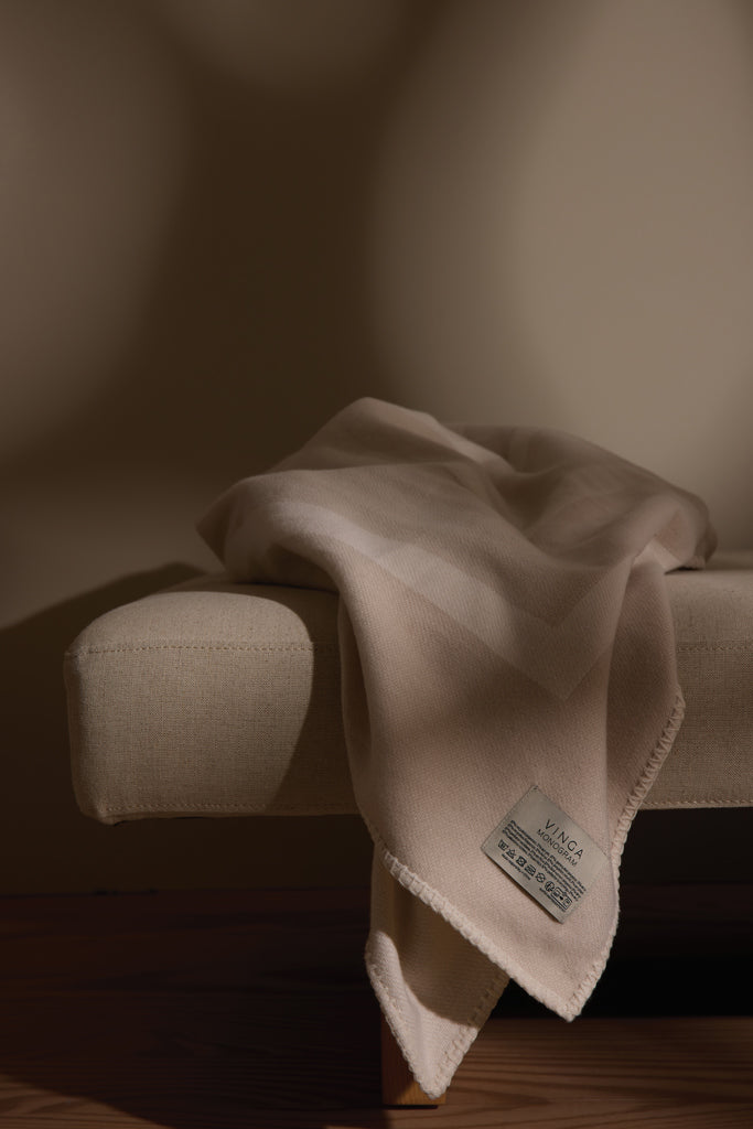 VINGA Monogram GRS blanket - Off White