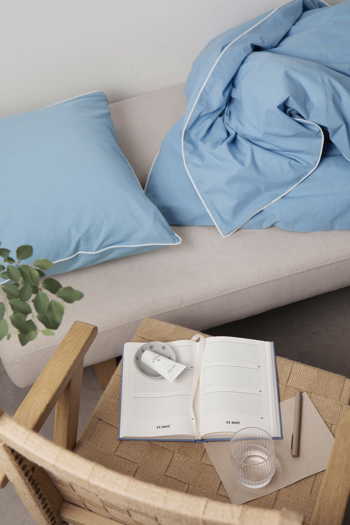 VINGA Marston OCS organic cotton bed linen, 4 pcs set - Blue
