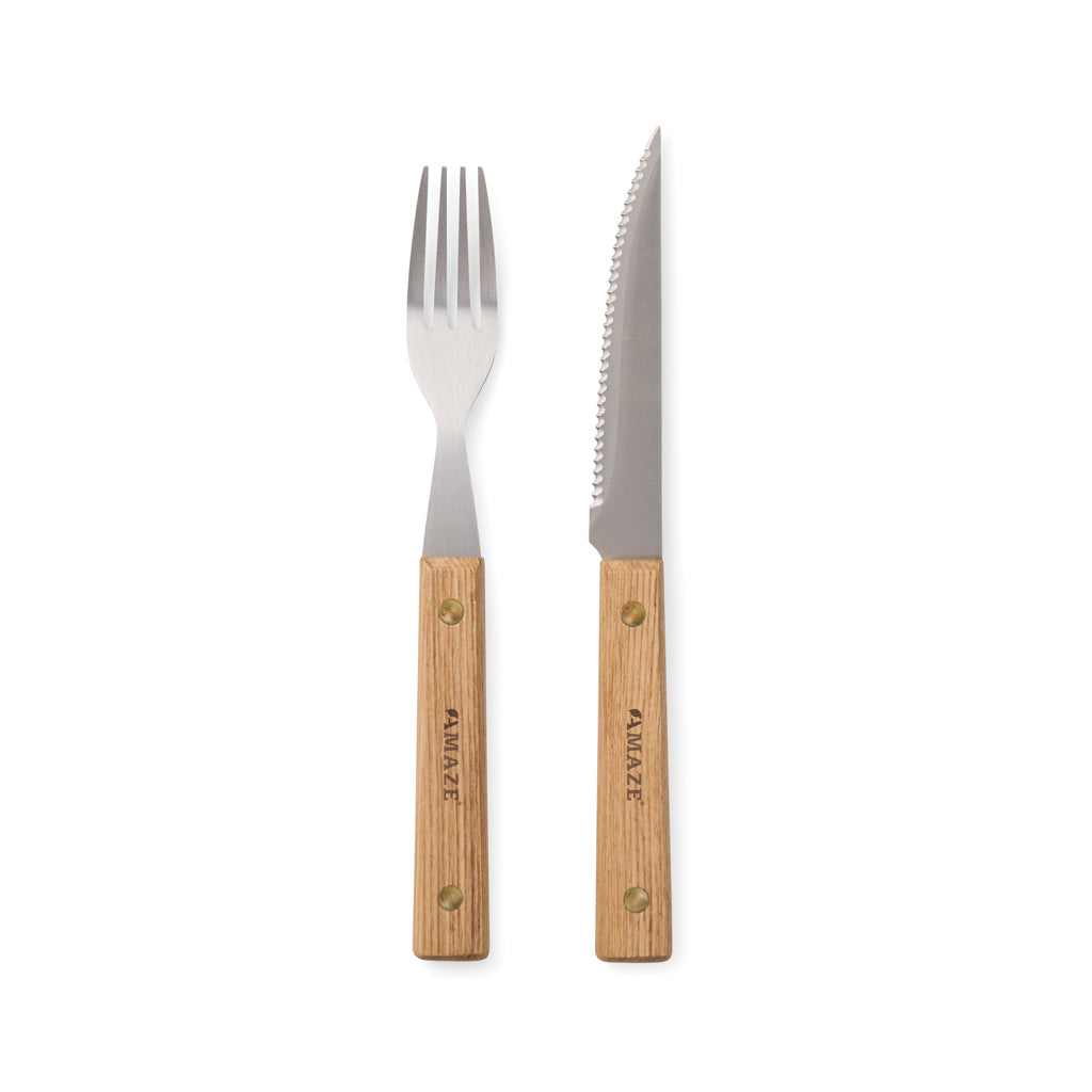 VINGA Paso 8 pcs bbq cutlery set - Brown