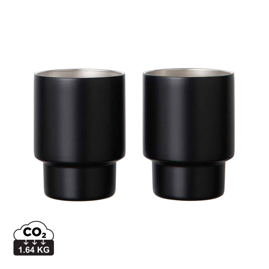 VINGA Nagano RCS  recycled SS mugs, set of 2 - Black