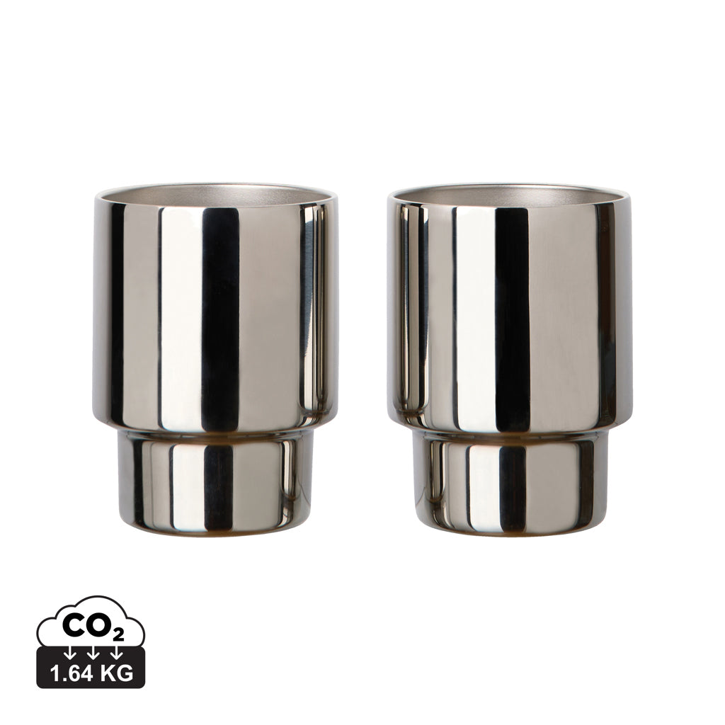 VINGA Nagano RCS  recycled SS mugs, set of 2 - Reflecting