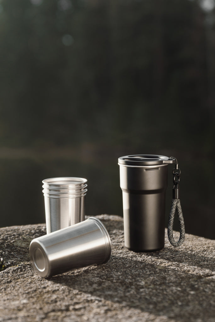VINGA Parks RCS SS cup, 4 pcs, 250 ML - Black