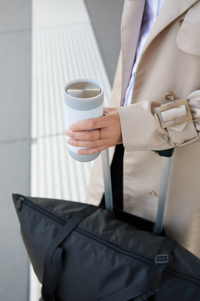 VINGA Erie RCS recycled SS push mug 350 ML - White