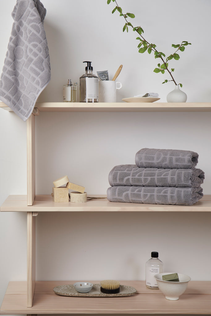 VINGA Verso OCS organic cotton towel, 4 pcs set - Grey