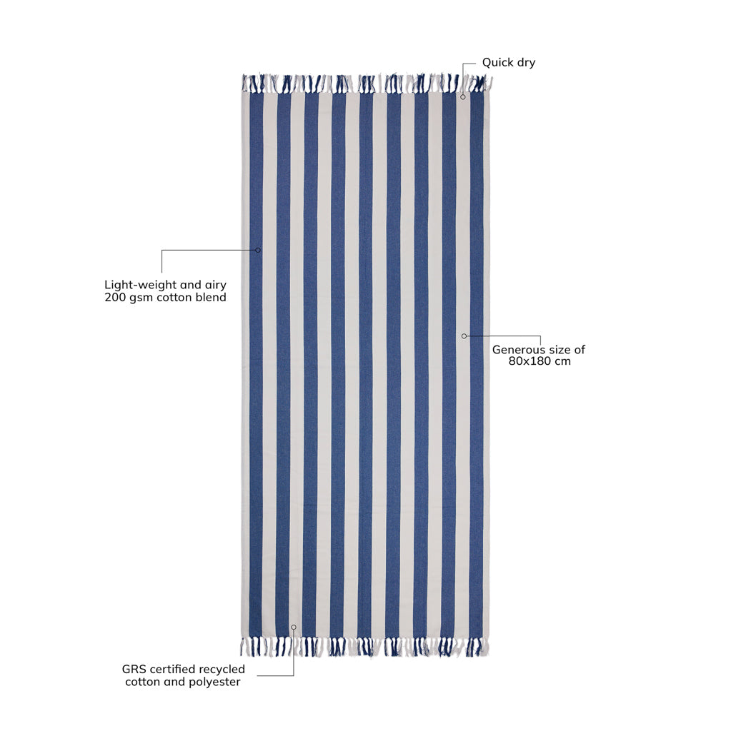 VINGA Ornos GRS hammam towel - Blue
