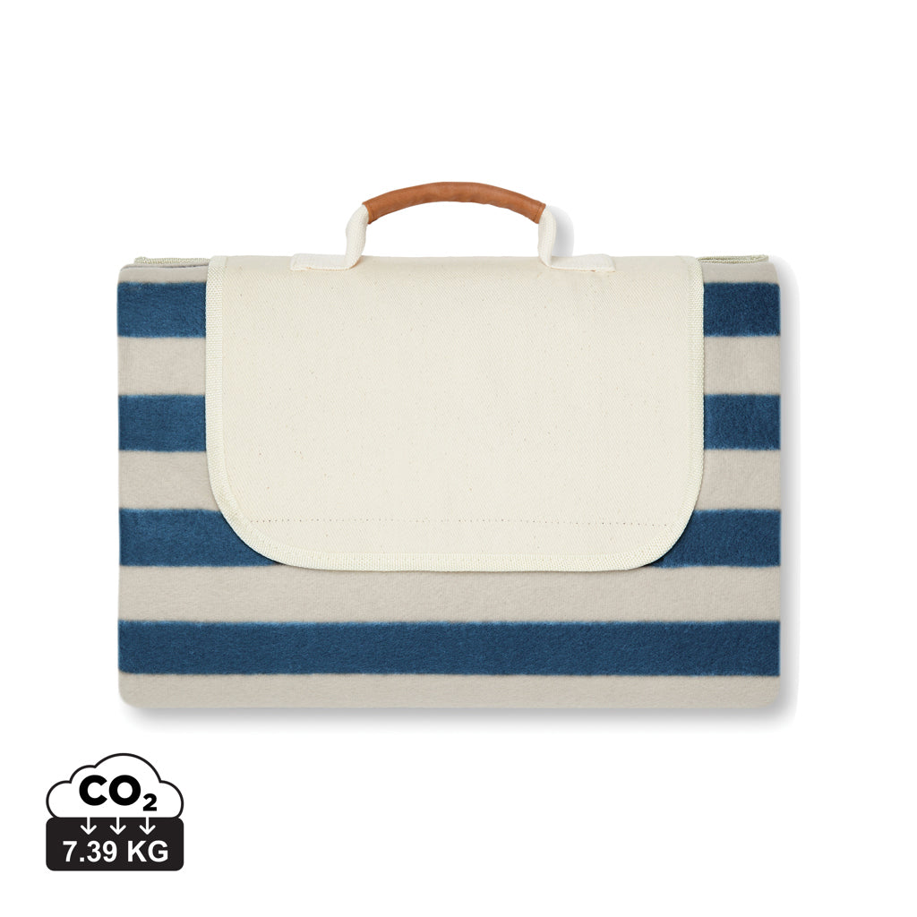 VINGA Alba GRS RPET picnic blanket large - Navy