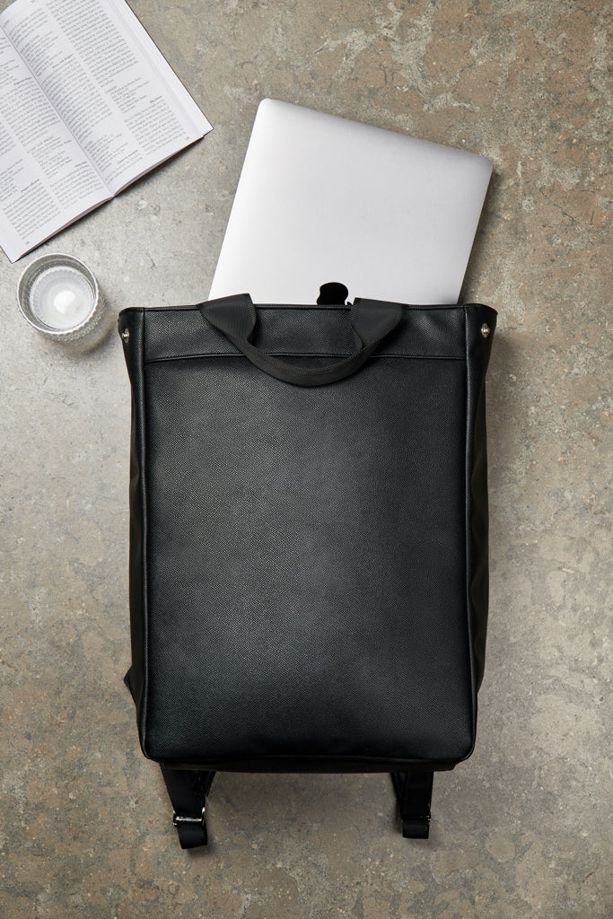 VINGA Bermond RCS recycled PU backpack - Black