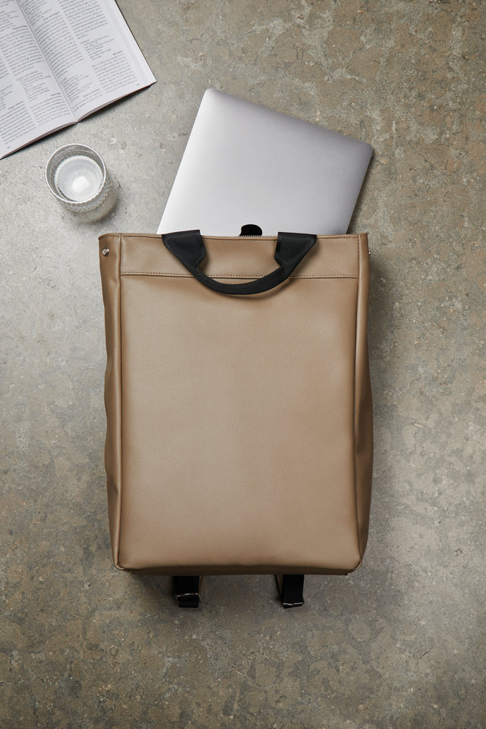 VINGA Bermond RCS recycled PU backpack - Brown