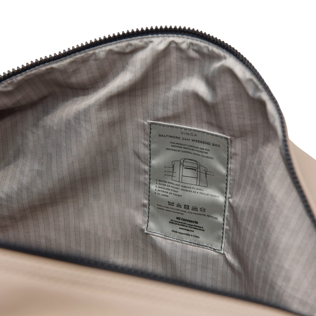 VINGA Baltimore RCS 24h weekend bag - Greige