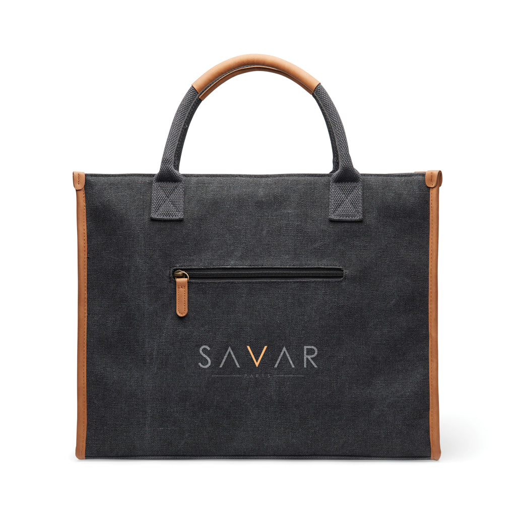 VINGA Bosler RCS recycled canvas office tote - Black
