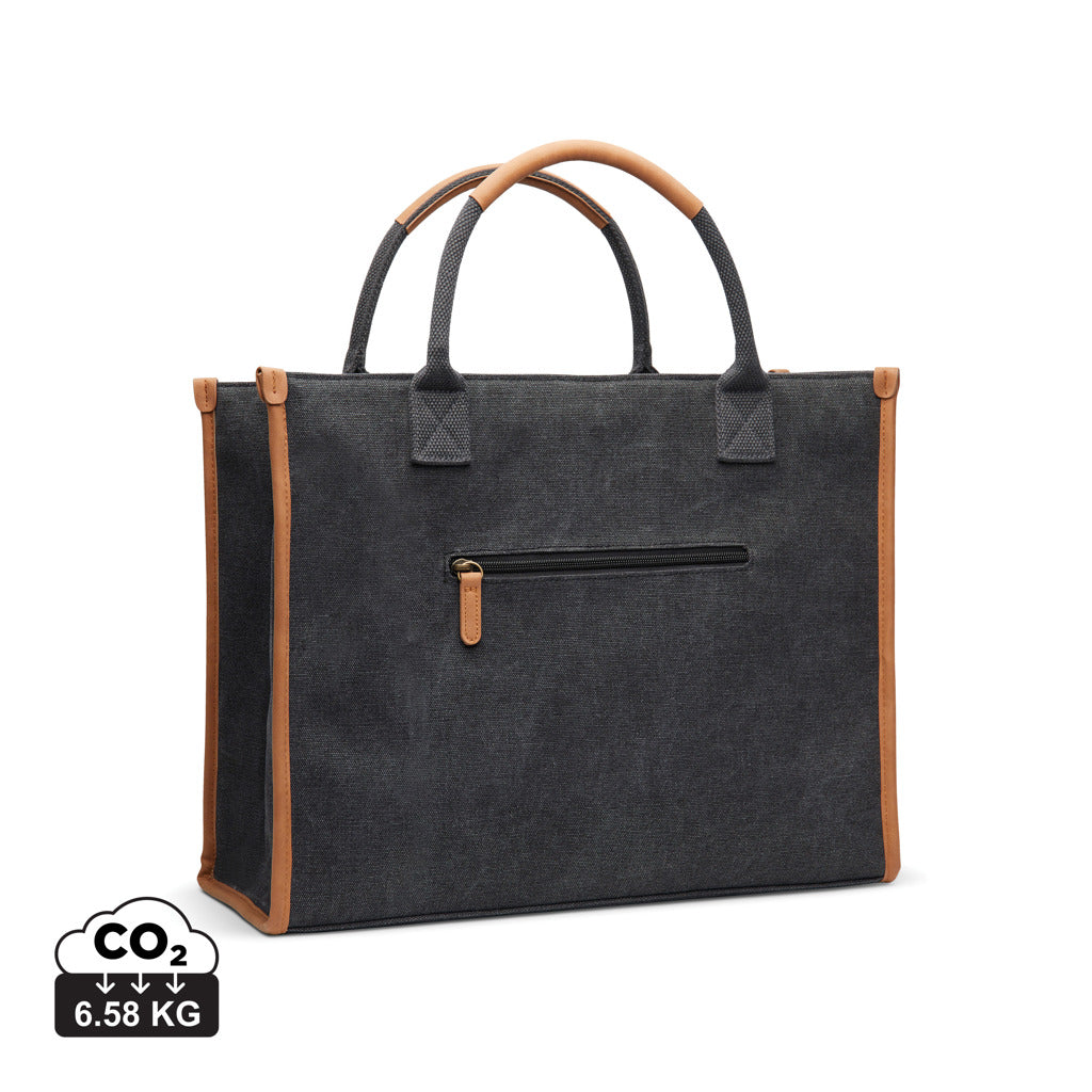 VINGA Bosler RCS recycled canvas office tote - Black