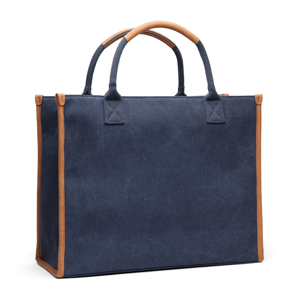 VINGA Bosler RCS recycled canvas office tote - Navy