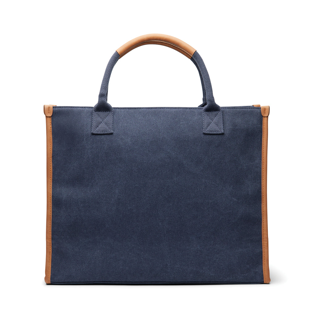 VINGA Bosler RCS recycled canvas office tote - Navy