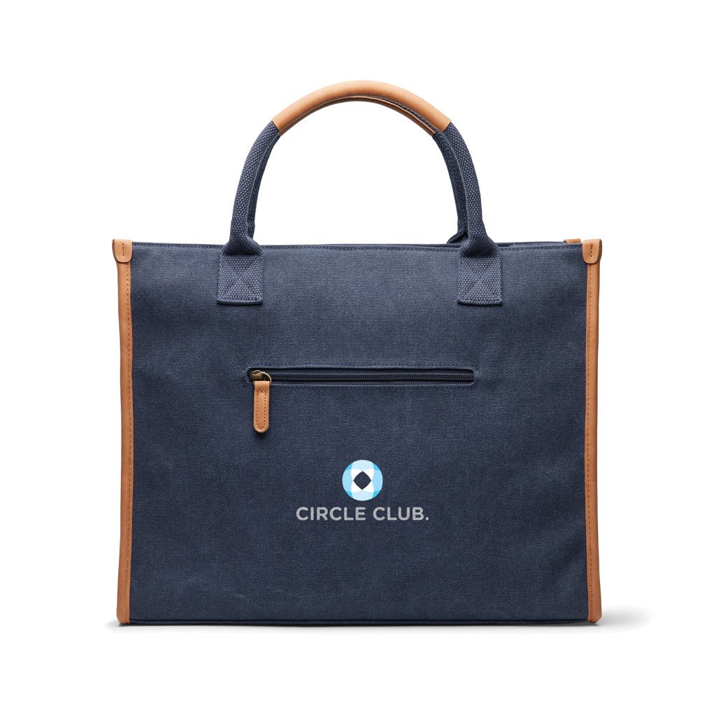 VINGA Bosler RCS recycled canvas office tote - Navy