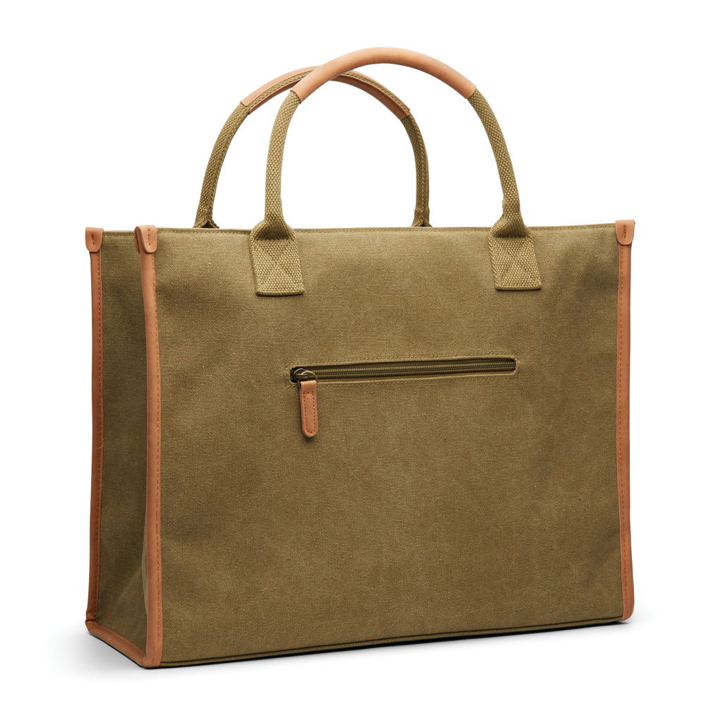 VINGA Bosler RCS recycled canvas office tote - Green