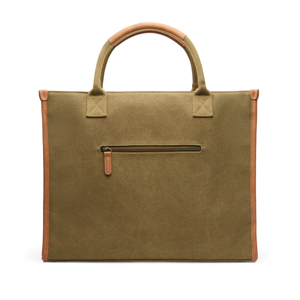 VINGA Bosler RCS recycled canvas office tote - Green
