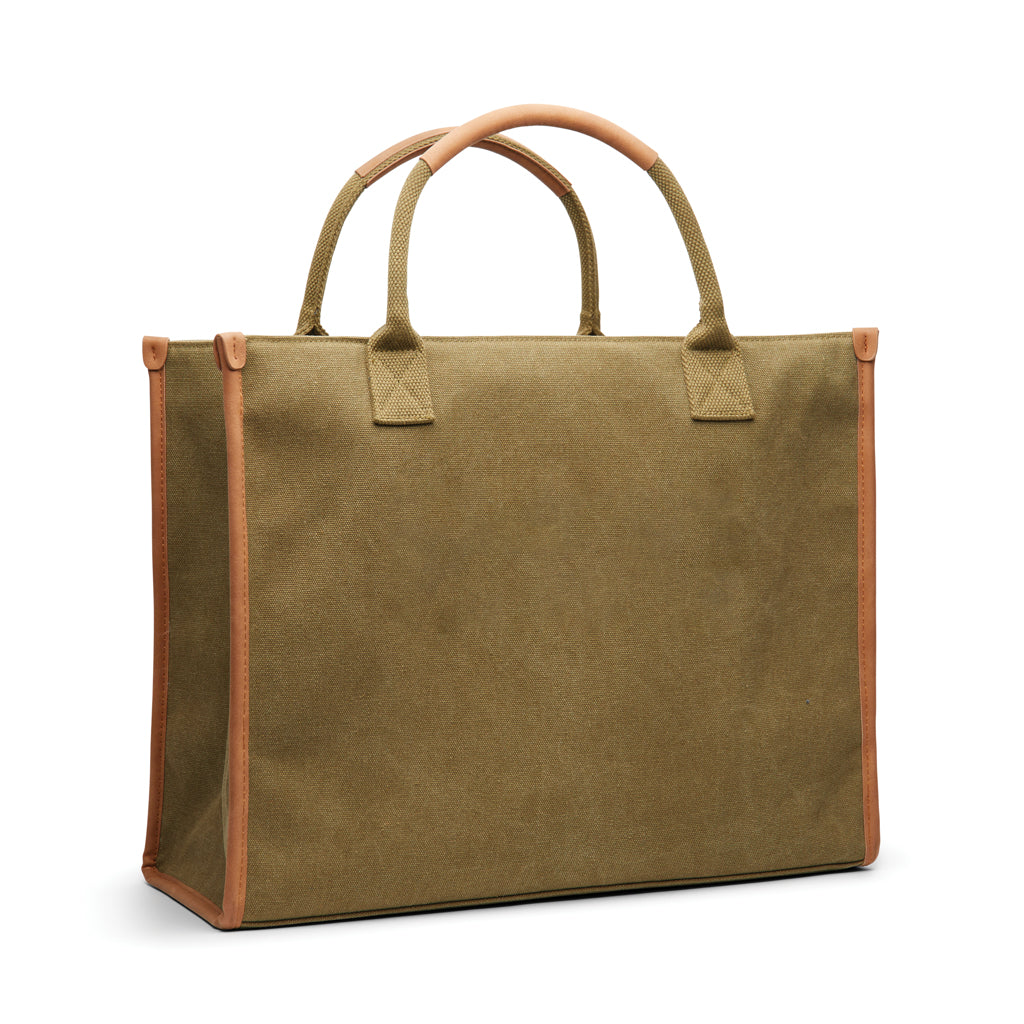 VINGA Bosler RCS recycled canvas office tote - Green