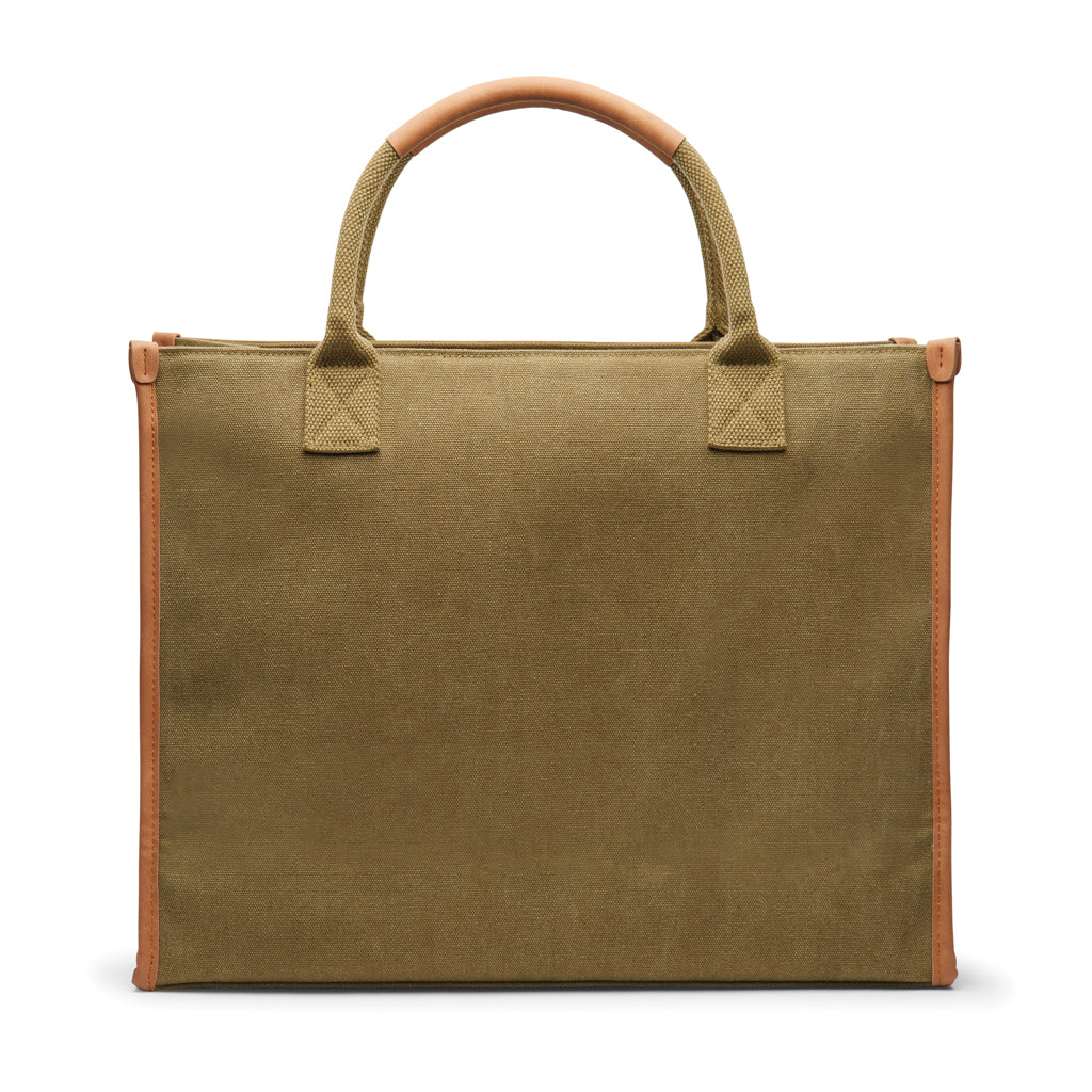 VINGA Bosler RCS recycled canvas office tote - Green